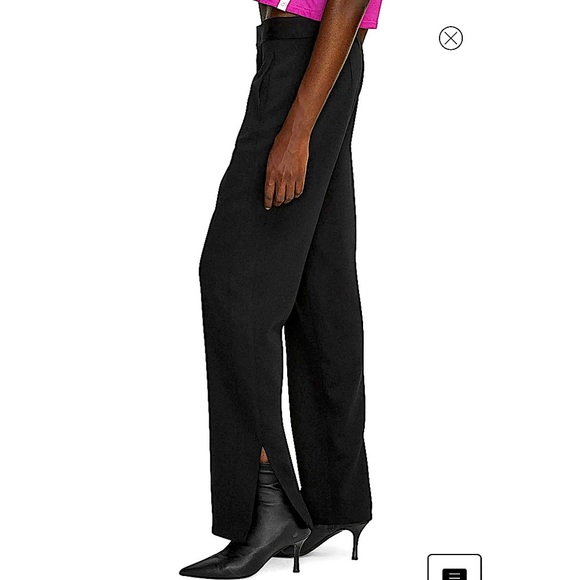 NWT Rag & Bone Cameron Crepe Dress Pant | Split Cuff Straight Leg | Sz 0 | Black - Picture 1 of 9